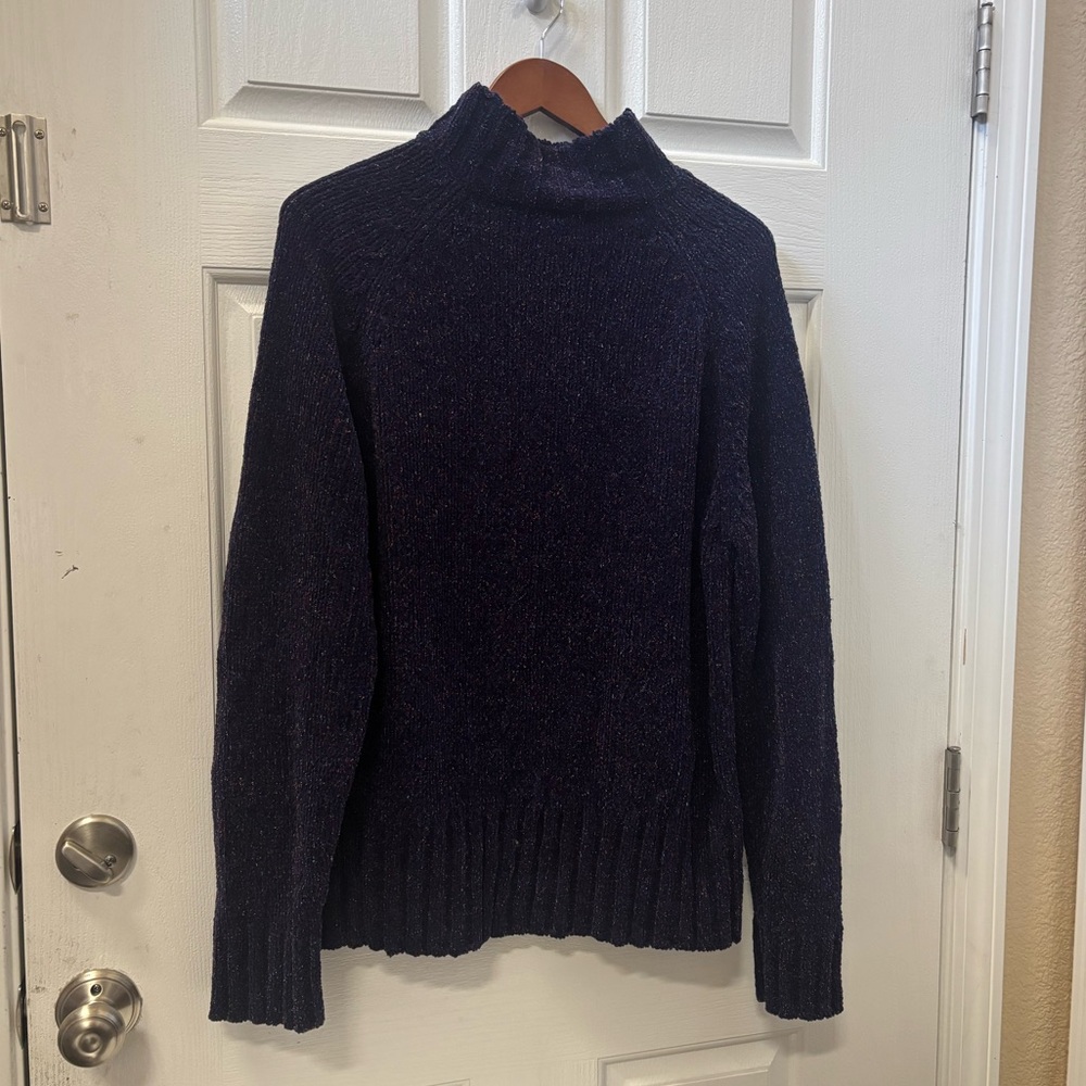 Basic Editions Deep Purple Heathered Speckled Kni… - image 2